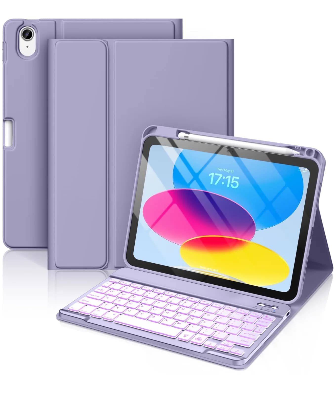 Hamile for iPad A16 11th & 10th Gen Keyboard Case with Backlit - Wireless - main product image
