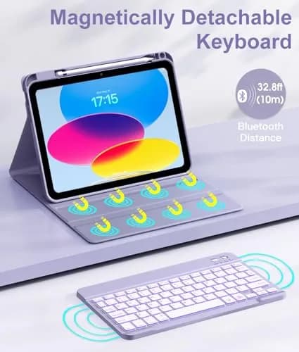 Hamile for iPad A16 11th & 10th Gen Keyboard Case with Backlit - Wireless thumbnail 4