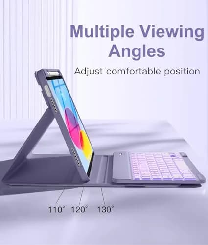 Hamile for iPad A16 11th & 10th Gen Keyboard Case with Backlit - Wireless thumbnail 5