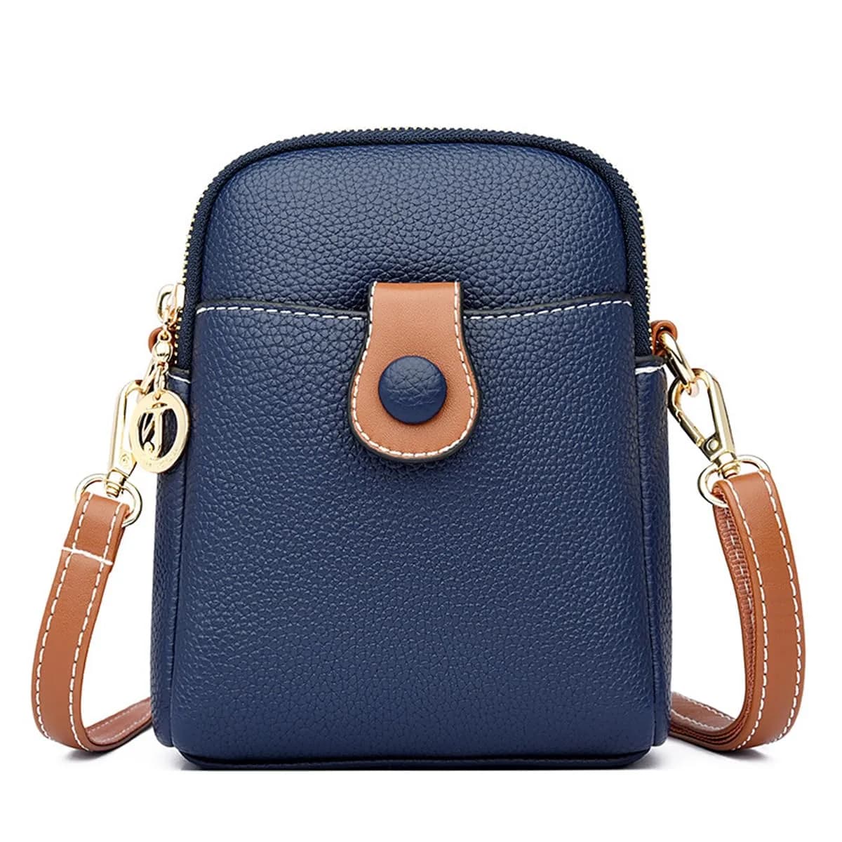 Hiflyer Small Crossbody Bag Dark Blue | Lightweight PU Leather Phone Purse for Women - main product image