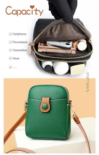 Hiflyer Small Crossbody Bag Dark Blue | Lightweight PU Leather Phone Purse for Women thumbnail 7