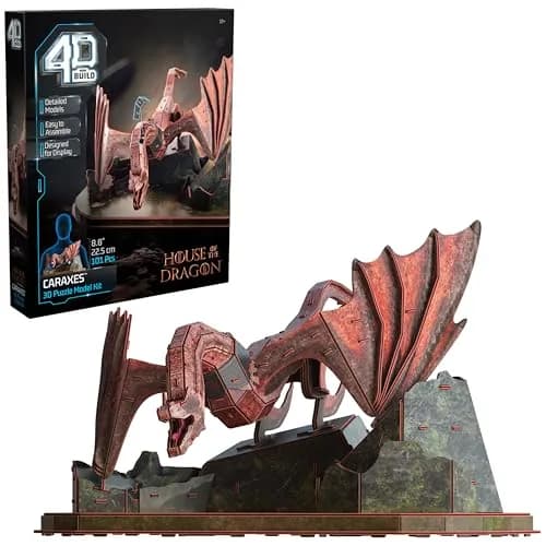 4D Build House of the Dragon Caraxes Dragon 3D Model Kit 101 Pcs | Educational Spatial Awareness Puzzle thumbnail 1