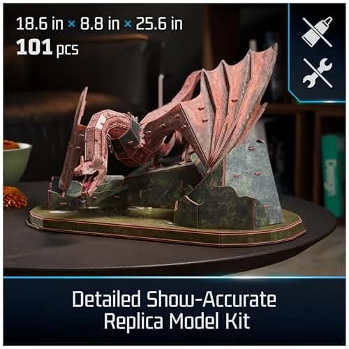 4D Build House of the Dragon Caraxes Dragon 3D Model Kit 101 Pcs | Educational Spatial Awareness Puzzle thumbnail 2