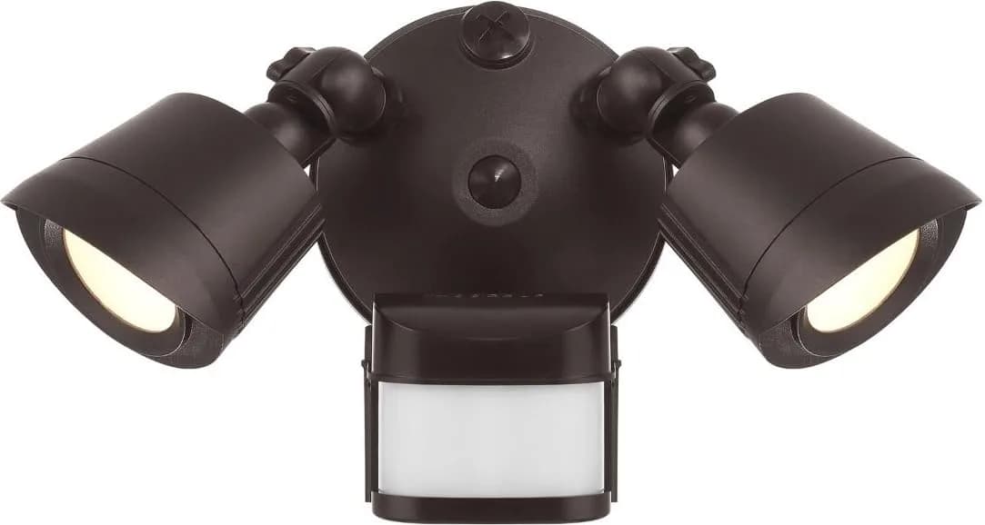 Savoy Lighting Assets 4-FLOOD-MS-A2-3000K-BZ Outdoor Flood Light with Motion Sensor 270°, Integrated LED 2-Light 44W, Bronze