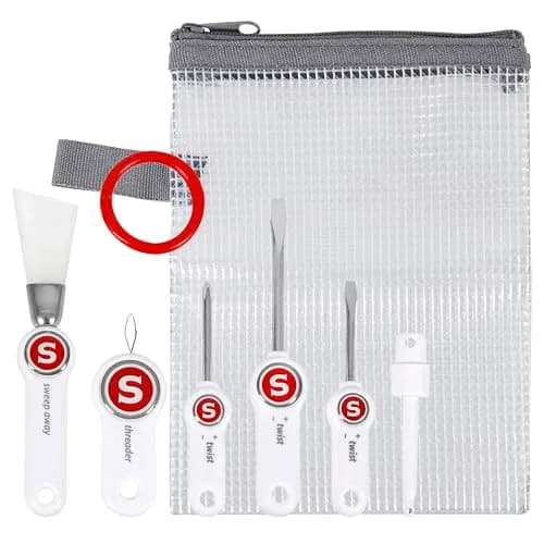 SINGER Sewing Machine Maintenance Kit - Tool Set with Needle Inserter, Angled Lint Brush, 3 Screwdrivers, Needle Threader, Storage Pouch (7pc) thumbnail 1