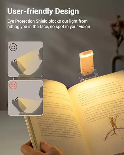 DEWENWILS LED USB Rechargeable Book Light, Clip on Reading Light Peach Fuzz | Eye-protection & Portable thumbnail 5