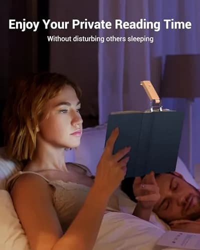 DEWENWILS LED USB Rechargeable Book Light, Clip on Reading Light Peach Fuzz | Eye-protection & Portable thumbnail 6
