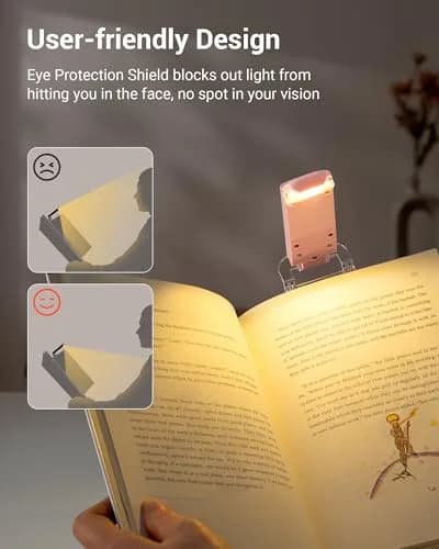 DEWENWILS USB Rechargeable LED Book Light for Reading in Bed | Eye-Care Amber & Warm White, Portable & Flexible (70-120c) thumbnail 5