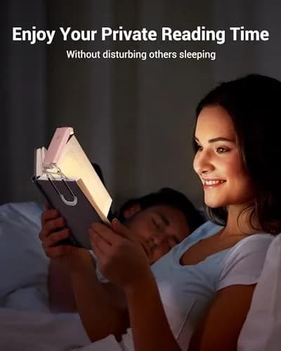 DEWENWILS USB Rechargeable LED Book Light for Reading in Bed | Eye-Care Amber & Warm White, Portable & Flexible (70-120c) thumbnail 6