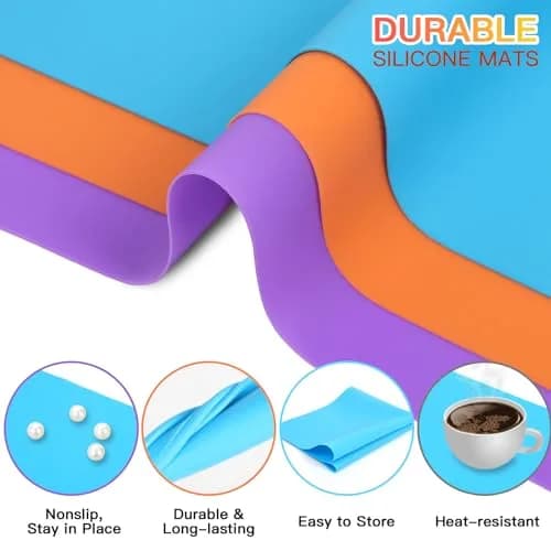 aoulela Silicone Crafting Mats 3 Pack | Nonstick, Heat-Resistant, A3 Size for Jewelry & Resin Crafts thumbnail 4