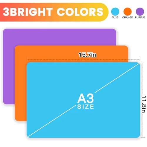 aoulela Silicone Crafting Mats 3 Pack | Nonstick, Heat-Resistant, A3 Size for Jewelry & Resin Crafts thumbnail 2
