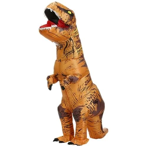 TO.BE.NO.1 Towards The First inflatable dinosaur costume adult, T-Rex Dinosaur Costume Adults Funny Cosplay Halloween (Brown Dinosaur) | Realistic & Durable thumbnail 1