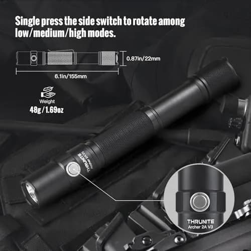 ThruNite 2PCS Archer 2A V3 Cool White LED Flashlight 155mm | 500 Lumens, IPX8 Waterproof, Mini AA, Outdoor thumbnail 7