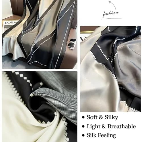 vimate Silky Neck Scarf Style 07 | Lightweight Satin Silk Feel for All Seasons thumbnail 2