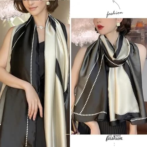 vimate Silky Neck Scarf Style 07 | Lightweight Satin Silk Feel for All Seasons thumbnail 3