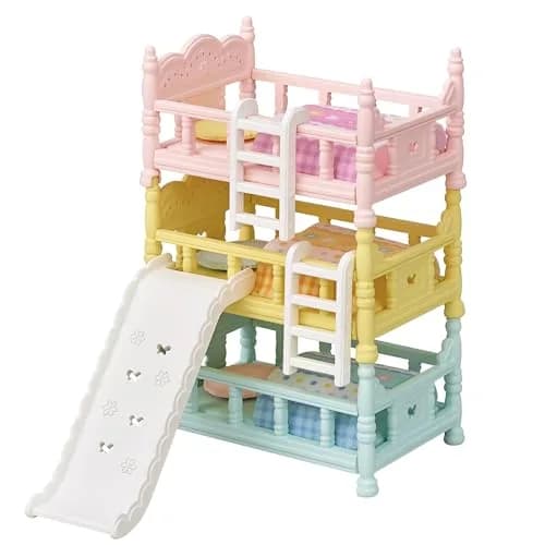 Calico Critters Triple Bunk Beds Set - Dollhouse Furniture & Accessories | Imaginative Play for Kids 3+ thumbnail 1