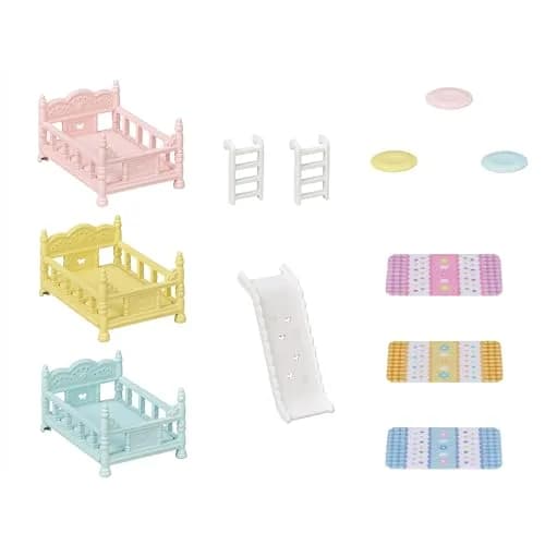 Calico Critters Triple Bunk Beds Set - Dollhouse Furniture & Accessories | Imaginative Play for Kids 3+ thumbnail 4