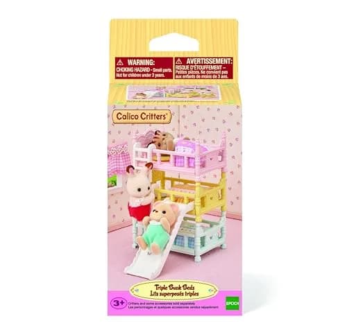 Calico Critters Triple Bunk Beds Set - Dollhouse Furniture & Accessories | Imaginative Play for Kids 3+ thumbnail 5