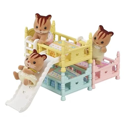 Calico Critters Triple Bunk Beds Set - Dollhouse Furniture & Accessories | Imaginative Play for Kids 3+ thumbnail 3