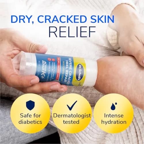 Dr. Scholl's Severe Cracked Heel Repair Foot Cream, Urea, 2.5oz (70.9g) | Deep Moisturizer for Dry, Cracked Heels thumbnail 4