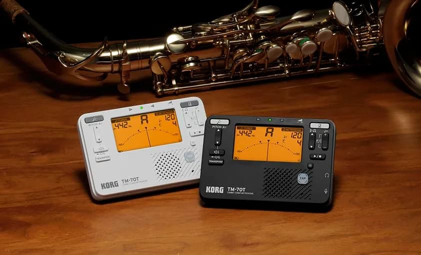 KORG TM-70T Tuner and Metronome with Sound Out, Transpose & Chromatic Modes - White | Compact, Accurate & Versatile thumbnail 2