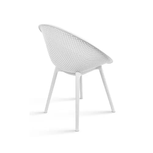 2xhome Modern Patio Dining Chairs | Perforated Egg-Shaped Weather Resistant Set of 2 thumbnail 7