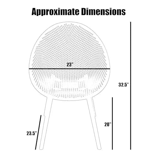 2xhome Modern Patio Dining Chairs | Perforated Egg-Shaped Weather Resistant Set of 2 thumbnail 3