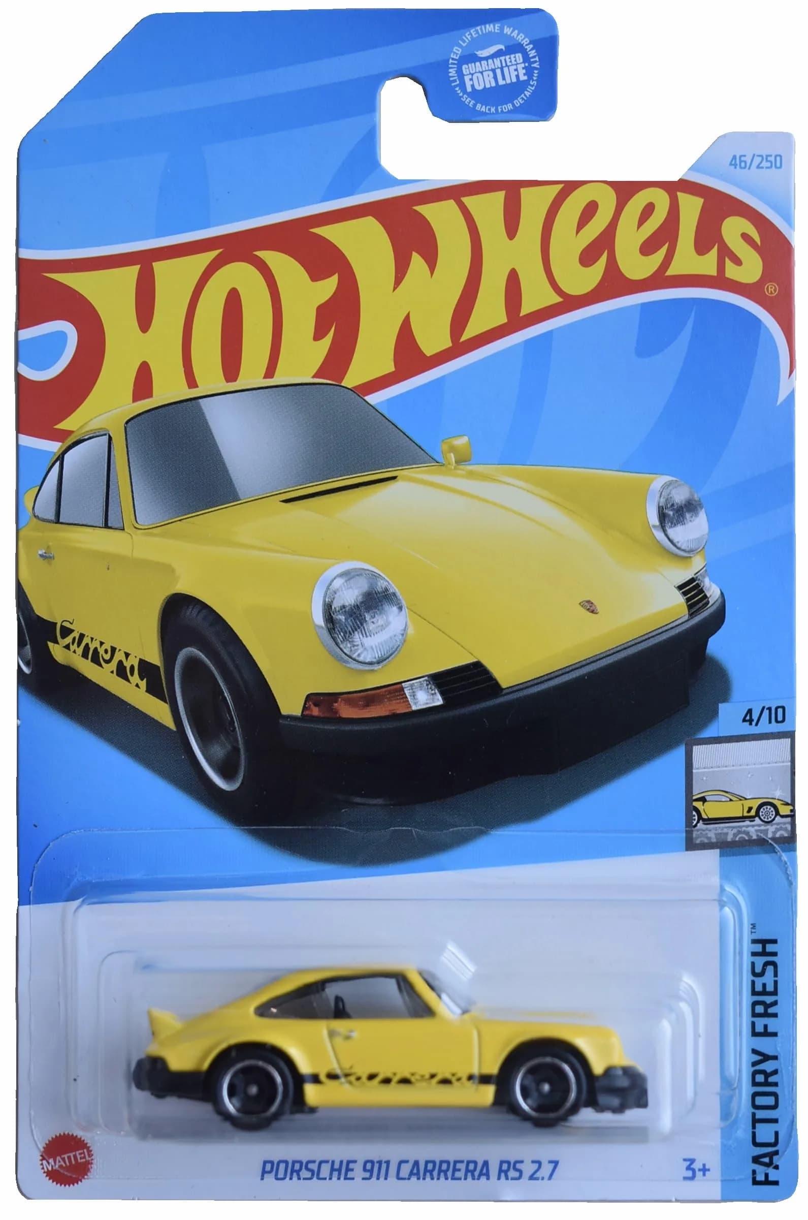 Mattel Hot Wheels Porsche 911 Carrera RS 2.7 Factory Fresh Die-Cast Toy Car | 1:64 Scale — Yellow