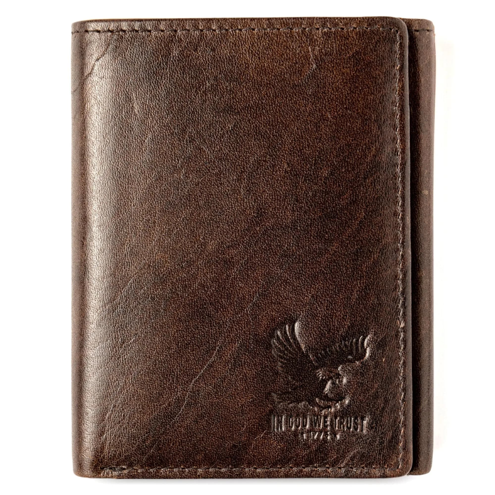 BULL GUARD Freedom Leather RFID Trifold Wallet for Men | Durable Top Grain Leather with Smart Tracker Pocket - main product image