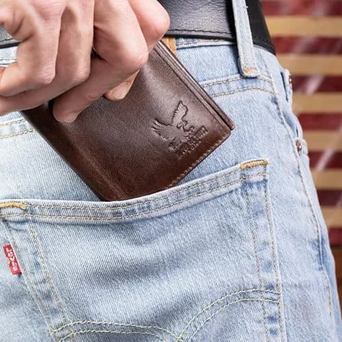 BULL GUARD Freedom Leather RFID Trifold Wallet for Men | Durable Top Grain Leather with Smart Tracker Pocket thumbnail 6