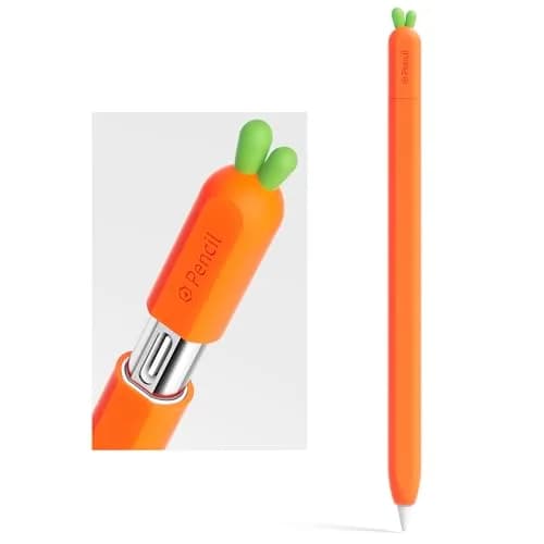 ELETIUO Silicone Case for Apple Pencil USB-C Carrot | Anti-Slip Magnetic Cover (0.082kg) thumbnail 1