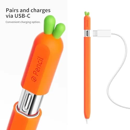 ELETIUO Silicone Case for Apple Pencil USB-C Carrot | Anti-Slip Magnetic Cover (0.082kg) thumbnail 2
