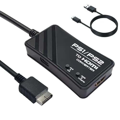 FeiEVER HDMI Adapter for PS1/PS2 Support RGB & YPbPr Signal Switch 720P | Compatible with Classic PlayStation Consoles thumbnail 1