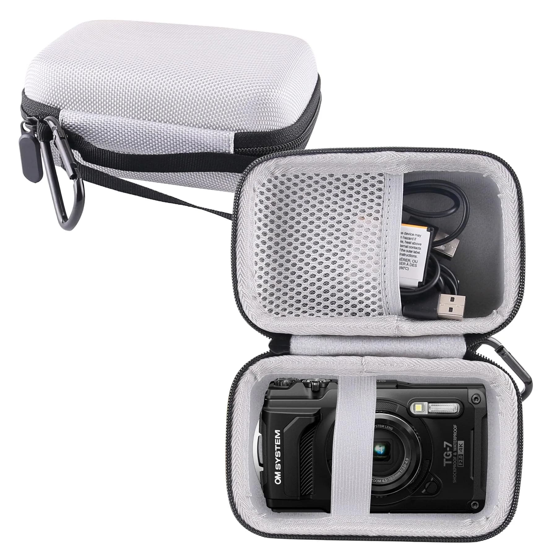 WERJIA Black Hard Carrying Case for Olympus TG-7/TG-6/TG-5/TG-4 Cameras | 12.7cm (5in) Length — grey