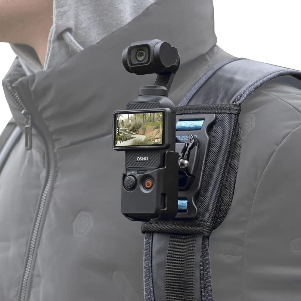 SUREWO Osmo Pocket 3 Backpack Mount | Shoulder Strap Camera Clamp for DJI Osmo Pocket 3 - main product image