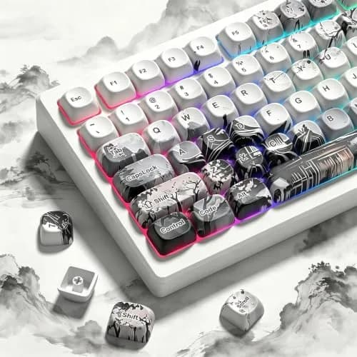 Womier MOA Japanese Keycaps Set M-Beige, 130 Keys | Doubleshot PBT Keycaps for Mechanical Keyboards thumbnail 6