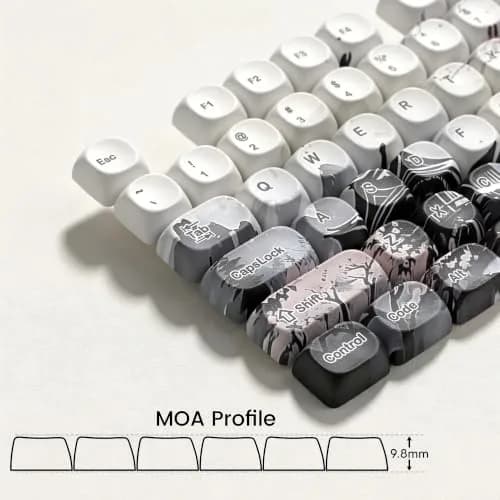 Womier MOA Japanese Keycaps Set M-Beige, 130 Keys | Doubleshot PBT Keycaps for Mechanical Keyboards thumbnail 4