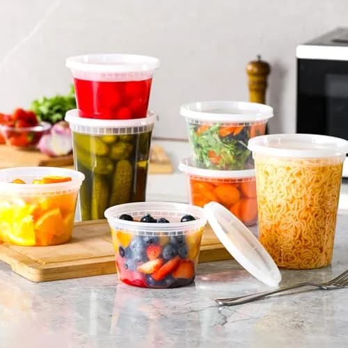 AOZITA Food Storage Containers Set | Airtight, Microwave & Freezer Safe (16oz & 32oz, 20 pcs) thumbnail 4