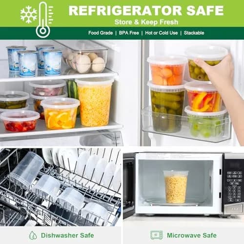 AOZITA Food Storage Containers Set | Airtight, Microwave & Freezer Safe (16oz & 32oz, 20 pcs) thumbnail 5
