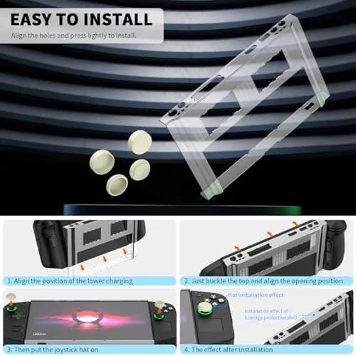 TUDIOW Clear Protective Case for Lenovo Legion Go Gaming Handheld 2023 with 4 Thumb Grips | Shock-Absorbing PC Cover thumbnail 7