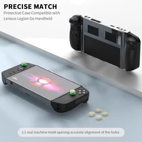 TUDIOW Clear Protective Case for Lenovo Legion Go Gaming Handheld 2023 with 4 Thumb Grips | Shock-Absorbing PC Cover thumbnail 3