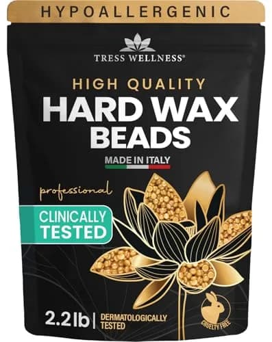 Tress Wellness Hard Wax Beads for Hair Removal - 1kg (35.27 oz) - Dermatologically Tested, Unscented thumbnail 1
