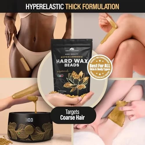 Tress Wellness Hard Wax Beads for Hair Removal - 1kg (35.27 oz) - Dermatologically Tested, Unscented thumbnail 4