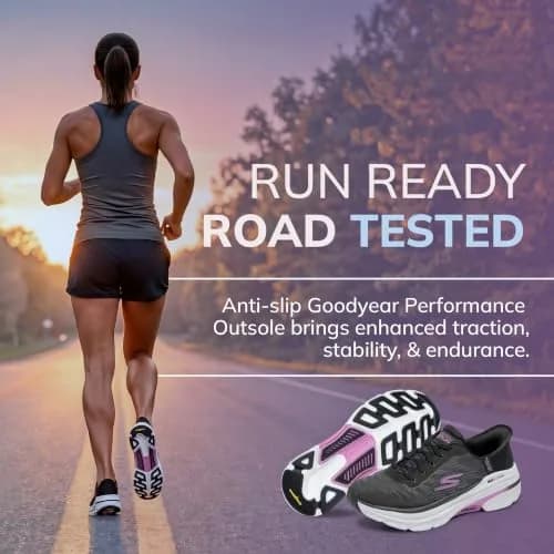 Skechers Women's Max Cushioning Arch Fit 2.0 Adelphi Slip-Ins Sneaker Black/Lavender 2.54cm (1 inch) Heel | Podiatrist-Certified Arch Support thumbnail 2