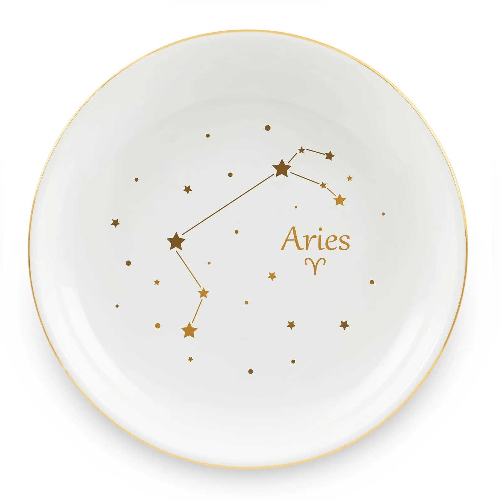 Homlouue Aries Zodiac Jewelry Tray 10.7cm (4.2") | Ceramic Ring Dish for Women - main product image