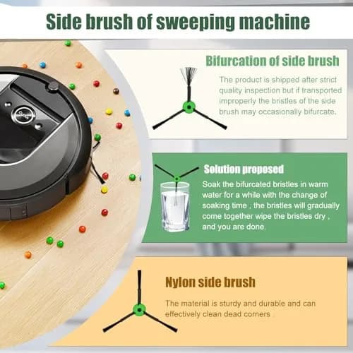 Detetap Replacement Side Brushes for iRobot Roomba i & j & e Series (Pack of 3) | Deep Cleaning for Indian Homes thumbnail 3