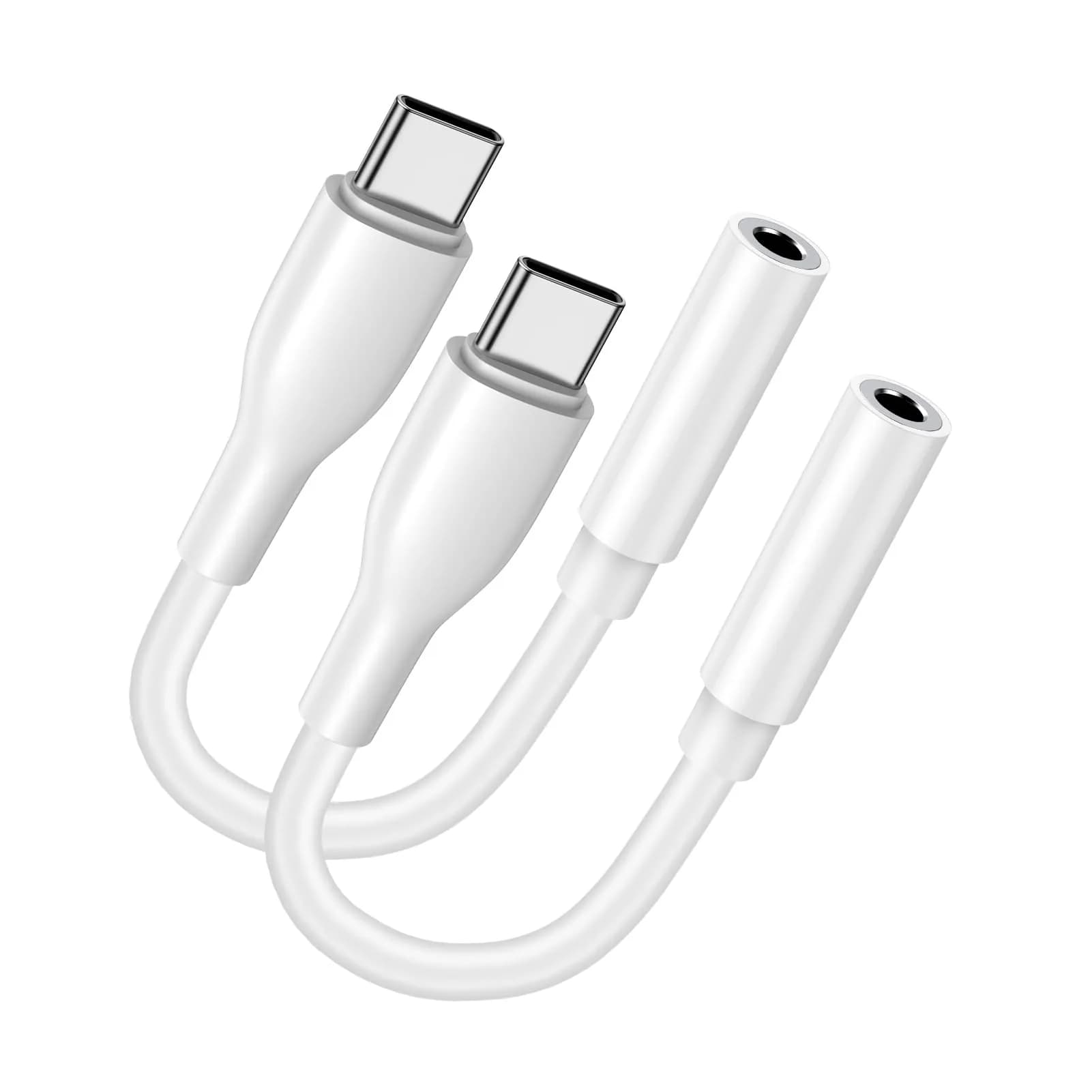 UorMe USB C to 3.5mm Headphone Adapter for Google Pixel 10a 11 10 9 Pro XL Fold | High-Quality Audio Support — White