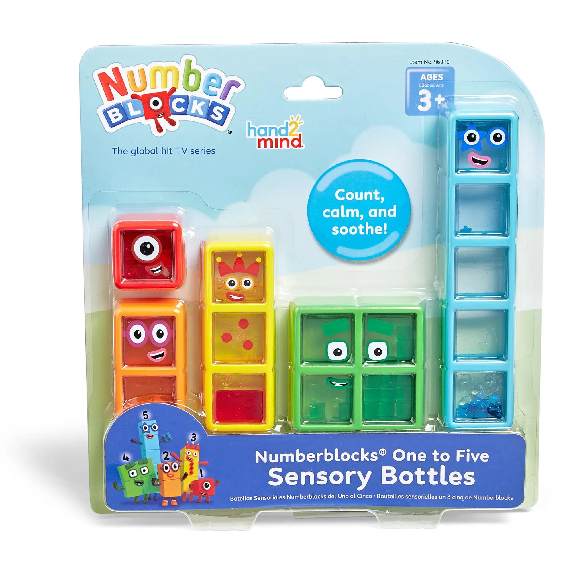 hand2mind Numberblocks One to Five Sensory Bottles, Ages 3+ | 5-Pack, Multicolor - main product image