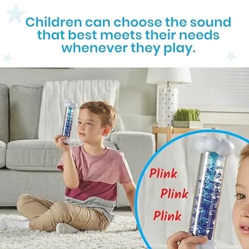 Learning Resources Calming Sounds Sensory Tubes Rain Sound Fidget Tubes Ages 3+ | Soothing Rain & Storm Sounds for Mindfulness thumbnail 4
