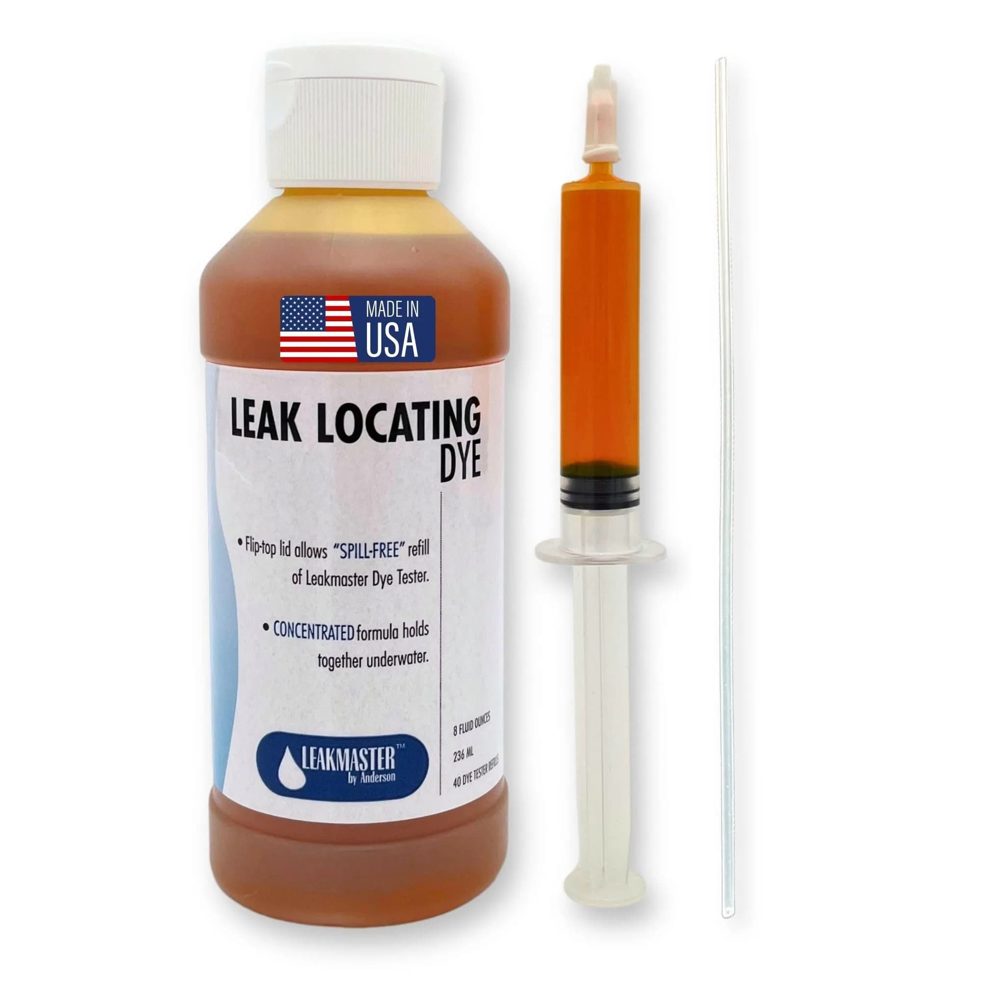 Leakmaster Yellow Dye Pool Leak Detection Kit 2 Pack | Pinpoint Leaks with Precision — Yellow